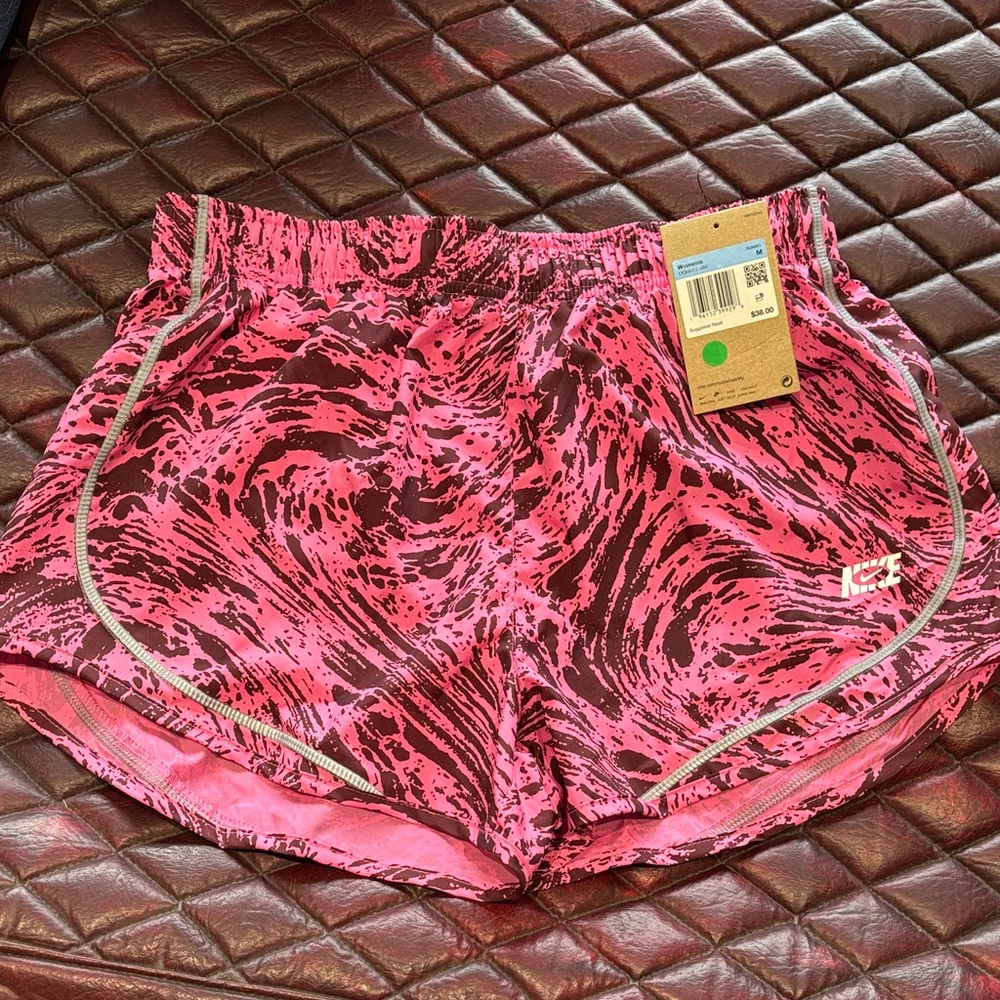 Nike Women's Dri-Fit Swirl Pattern Pink Athletic Shorts